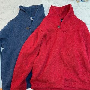 Two boys Shaw collared pullover fleeces from old navy size small 6/7